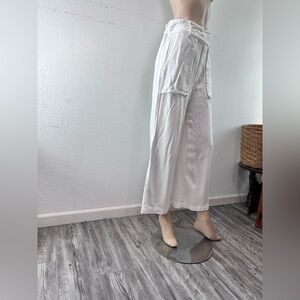 Free people boho wide leg high rise white pants